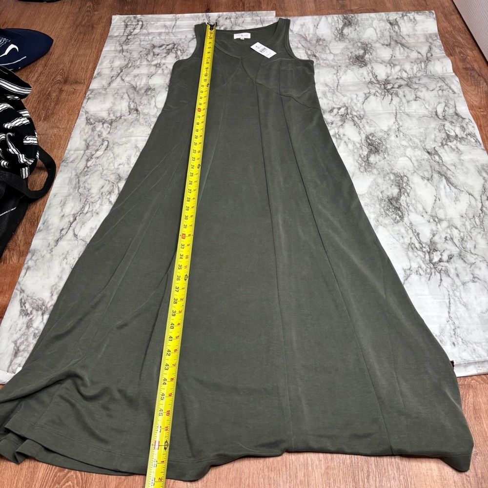 Lou & Grey Long Green Maxi Dress Bodice detail new with tags NWT XS Sleeveless - Picture 6 of 6